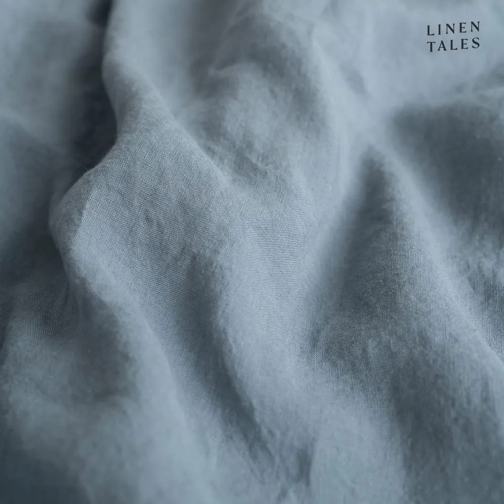 Jasnoniebieska lniana pościel dwuosobowa 200x200 cm – Linen Tales