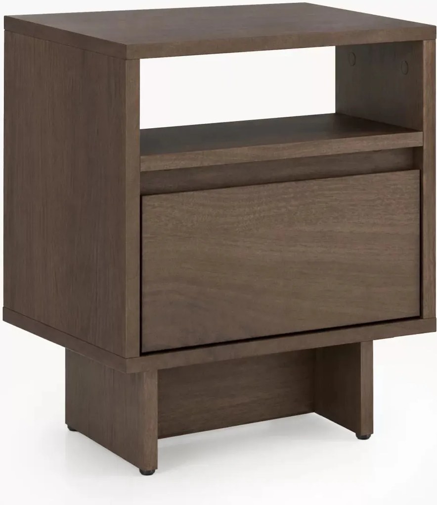 Szafka nocna Zolia 40 cm z szufladą na cokole - orzech elegant
