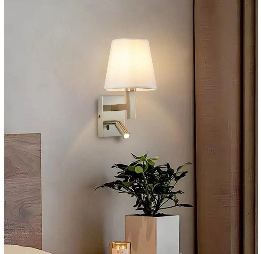 Brilagi - LED Kinkiet DEYA 1xE14/40W/230V + LED/3W biały/matowy chrom