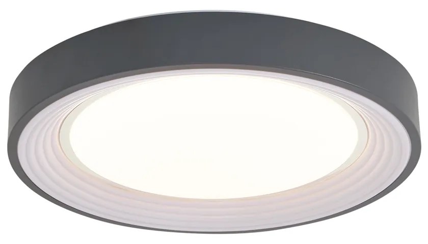Nowoczesna lampa sufitowa szara z białym wykończeniem 38 cm z LED z funkcją ściemniania RGB - Kanton Nowoczesny Oswietlenie wewnetrzne