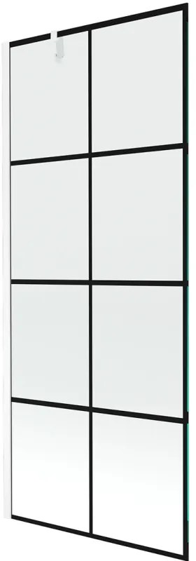 Mexen Next parawan nawannowy 1-skrzydłowy 80 x 150 cm, czarny wzór, biały - 895-080-000-00-77-20
