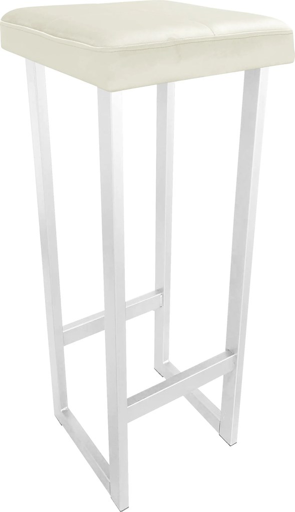 Hoker ALEX krzesło barowe tkanina Welur podstawa metalowa : Kolor Stelaża - Biały, Kolor tkaniny - VELVET - MG50, Wysokość - 90 cm