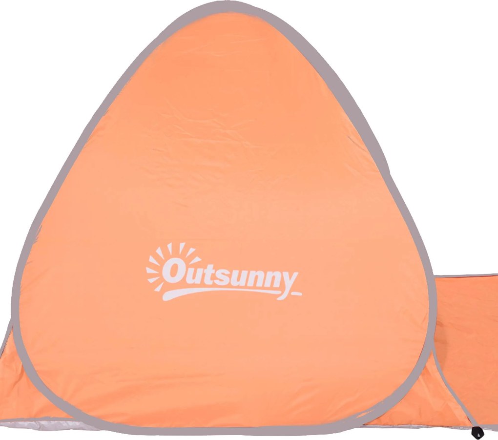 Outsunny Pop-up Namiot, Muszla Plażowa, Campingowy, Poliester, 200 x 150 x 119 cm, Pomarańczowy