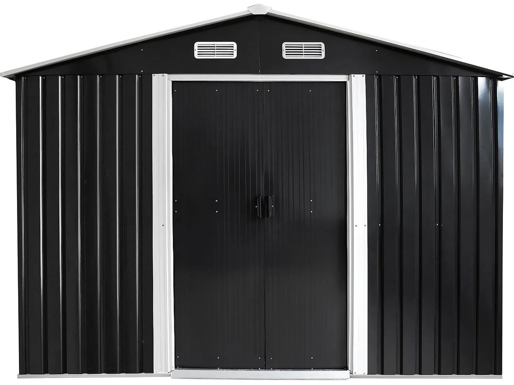 Wiata ogrodowa ze stali galwanizowanej w kolorze szarym 8 m² - MANSO