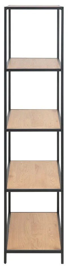 Czarno-naturalny regał w dekorze dębu 77x150 cm Seaford – Actona