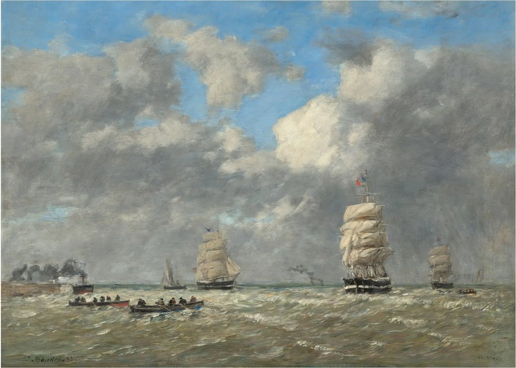 Obraz na szkle - Eugène Boudin, Le Havre, reprodukcje (70x50 cm)