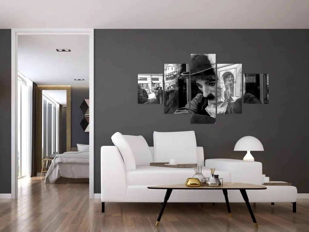 Obraz - Charles Chaplin w Pradze (125x70 cm)
