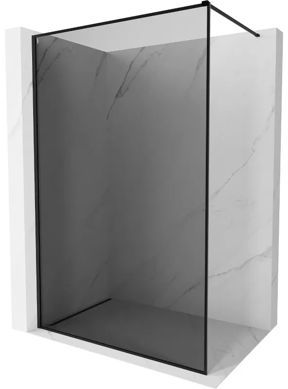 Mexen Kioto-XF ścianka prysznicowa Walk-in z ramką 120 x 202 cm, grafit 10 mm, czarna - 800-120-104-70-40-X