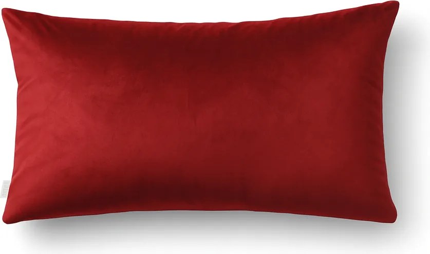 Prostokątna, welurowa poszewka w kolorze czerwonym Werona