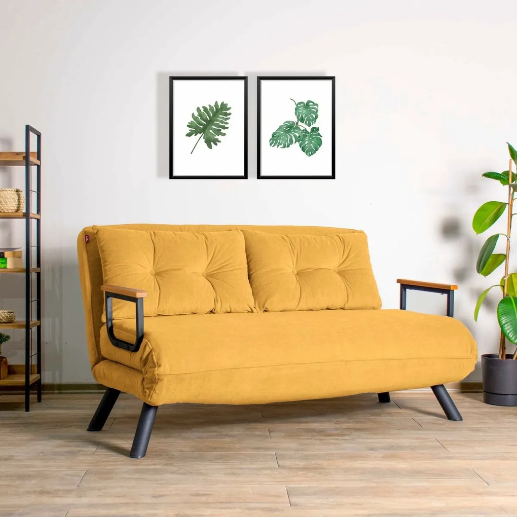 Sofa rozkładana Sando 2 musztardowy