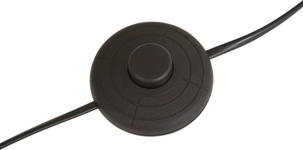 Lampa podłogowa czarna z beżowym abażurem z papierowego sznurka 50/50/30 - Simplo
