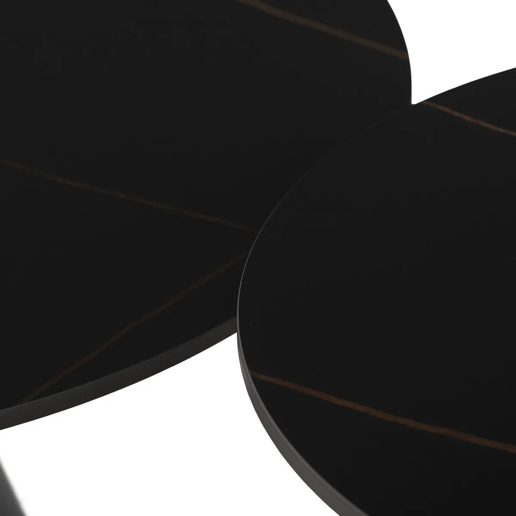 Zestaw stolików konferencyjnych F4118 BK, marmur,2 szt.