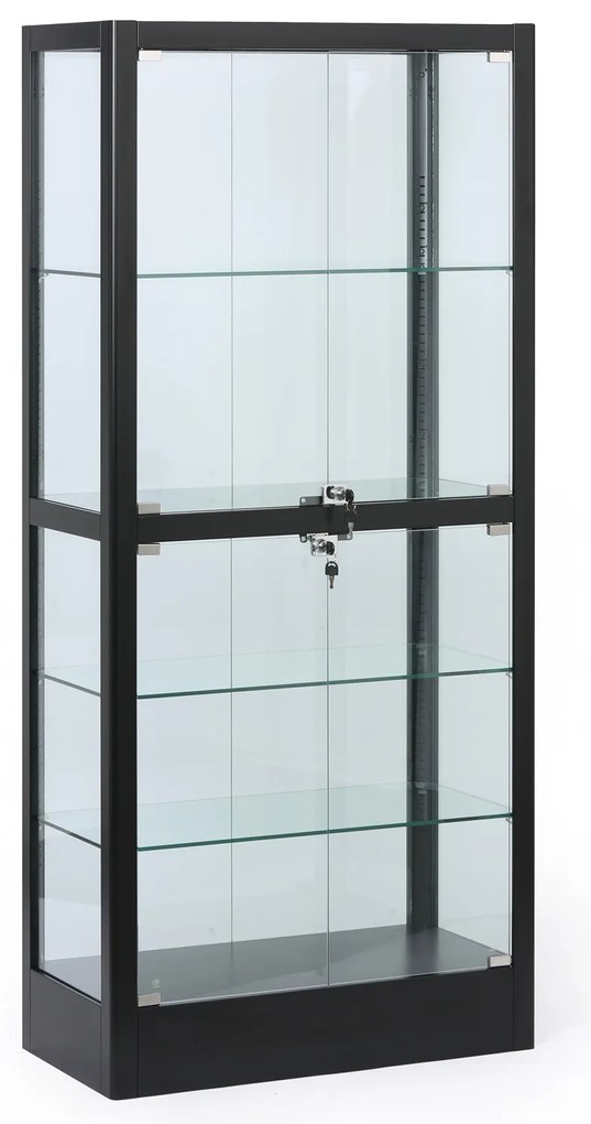 Witryna szklana, 1800 × 800 × 400 mm, czarna