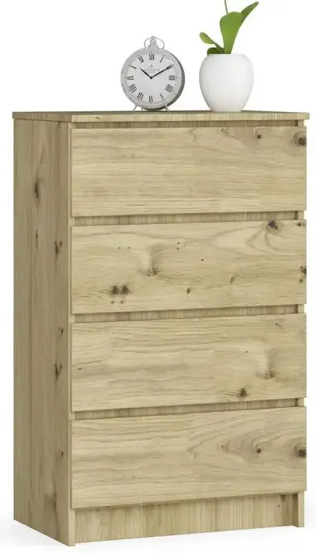 Wąska komoda do salonu dąb artisan - Branni 3X