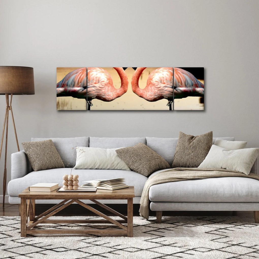 Obraz - dwa flamingi (170x50 cm)