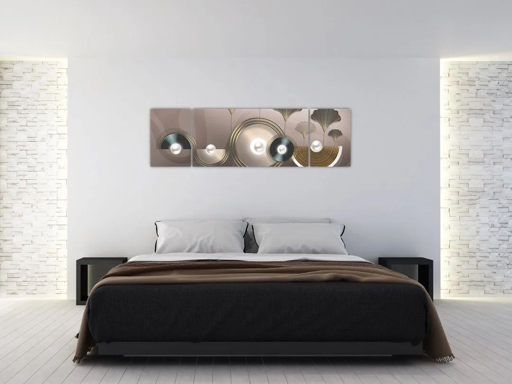Obraz - Złotobrązowa abstrakcja (170x50 cm)