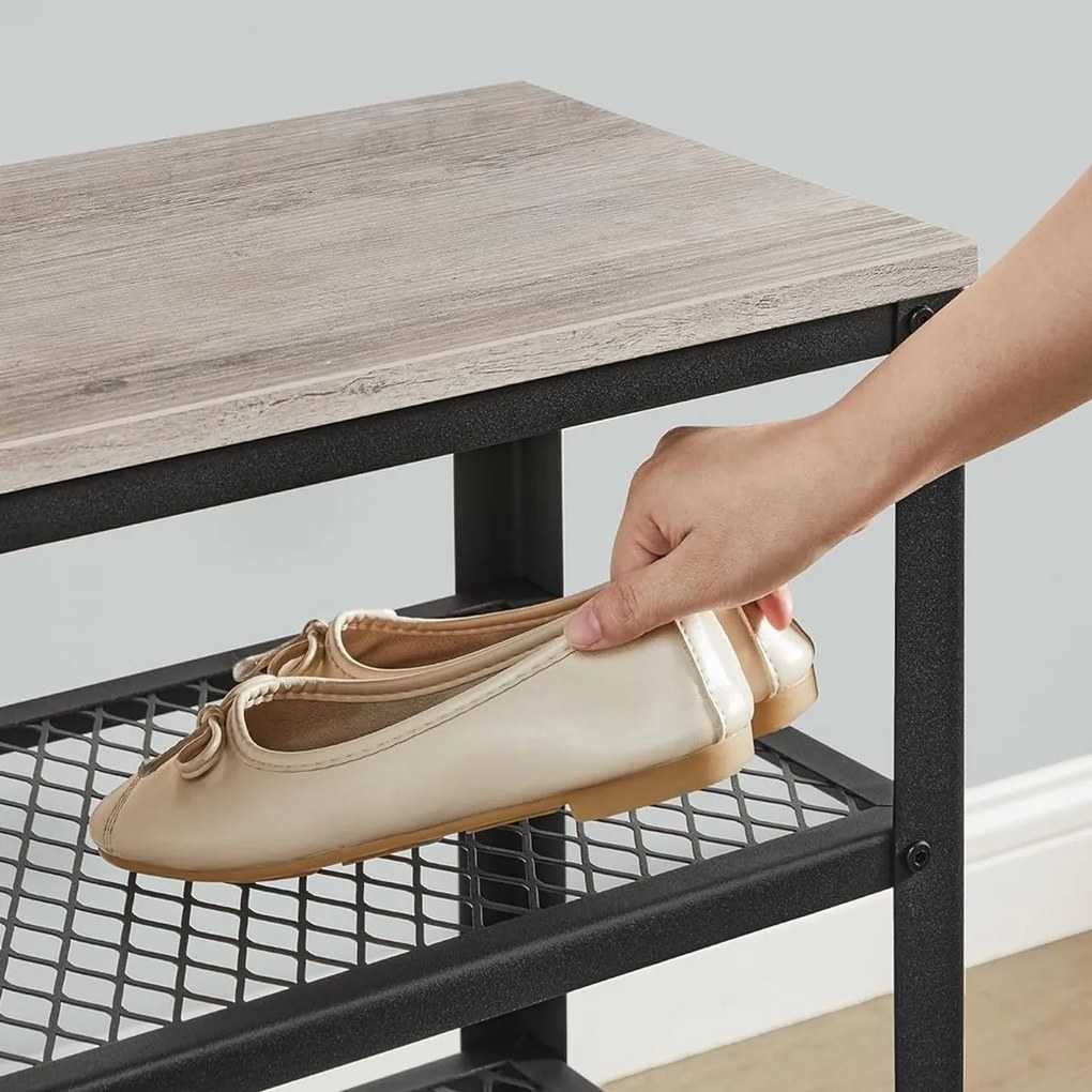 Półka na buty E1078 GREY, szary, 2 półki