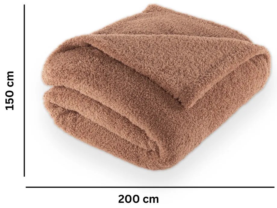 Brązowy koc z mikropluszu 150x200 cm Cocoon – Tiseco Home Studio