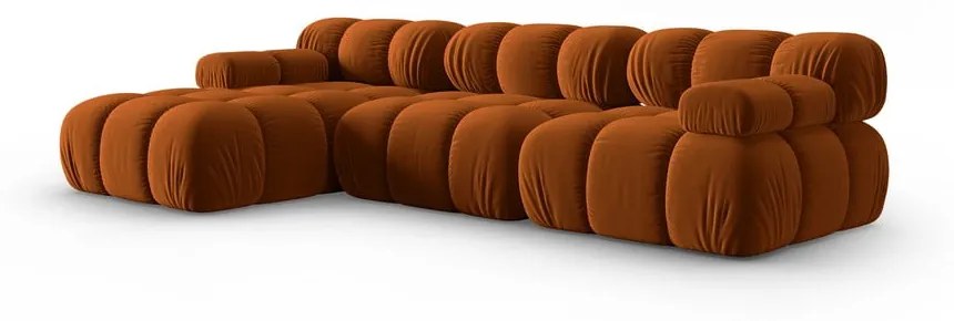 Pomarańczowa aksamitna sofa 285 cm Bellis – Micadoni Home