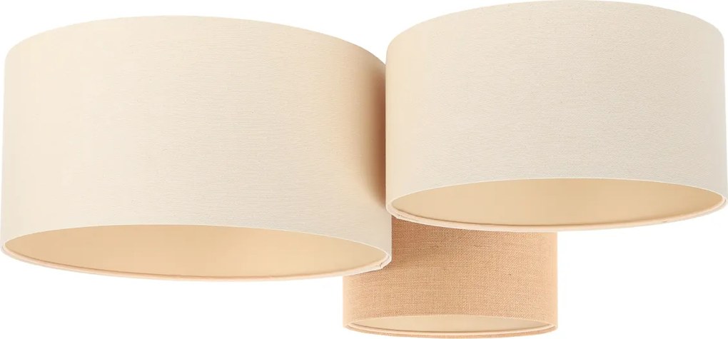 Plafon w stylu eko TOLU - trzy tkaninowe abażury