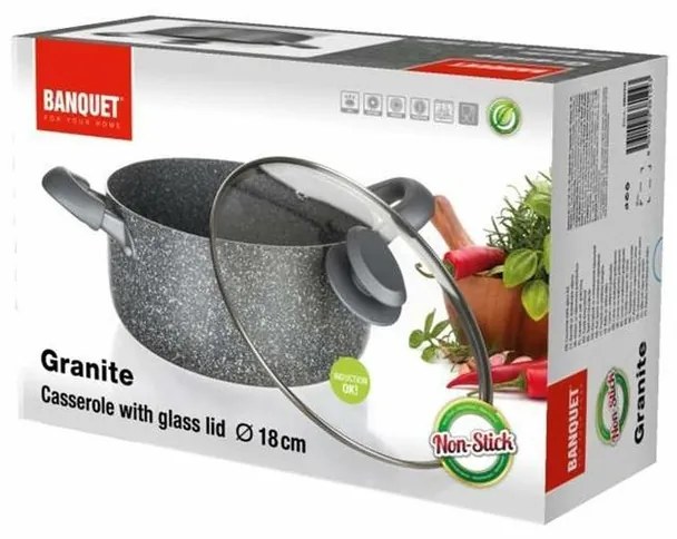 Banquet Garnek z powłoką nieprzywierającą Granite, 18 x 8,5 cm, 18 cm