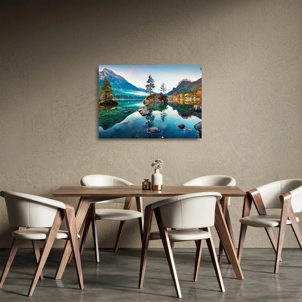 Obraz na szkle - Jezioro Hintersee, Alpy Bawarskie, Austria (70x50 cm)
