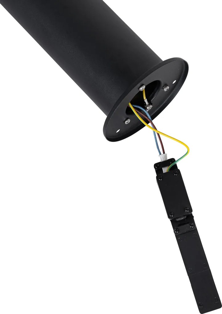 Stojąca lampa zewnętrzna czarna z opalowym kloszem 70 cm - Odense