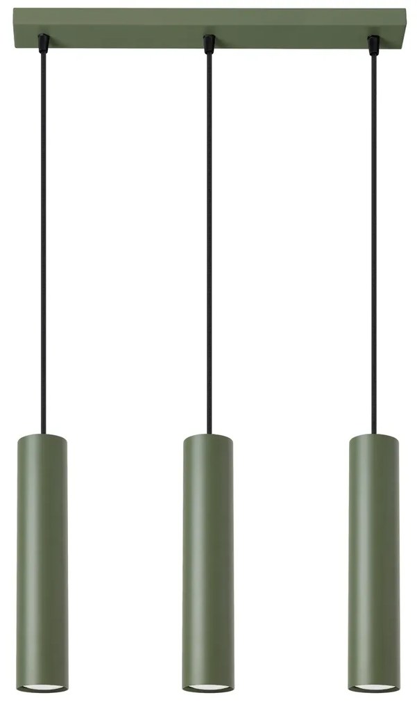 Lampa wisząca LAGOS 3L zielona oliwka SOLLUX LIGHTING