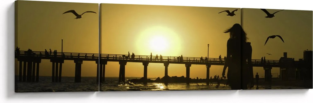 Obraz - Spacer po plaży (170x50 cm)