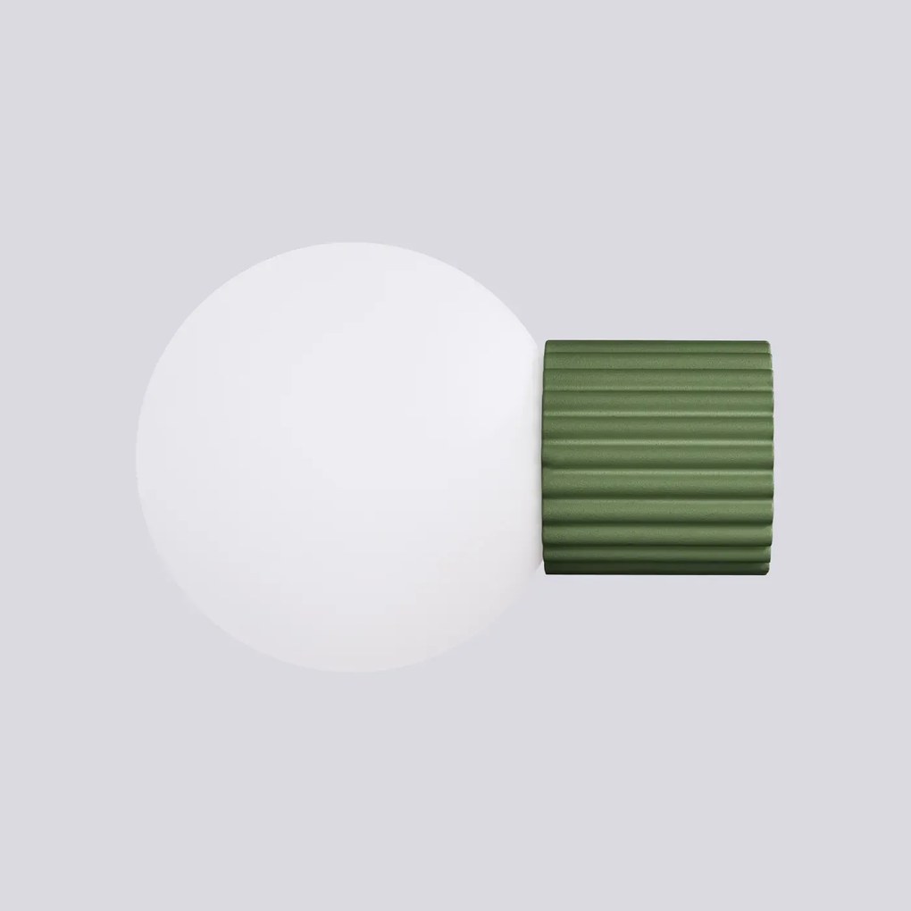 Kinkiet HALO zielony oliwkowy IP44 ryflowany SOLLUX  LIGHTING