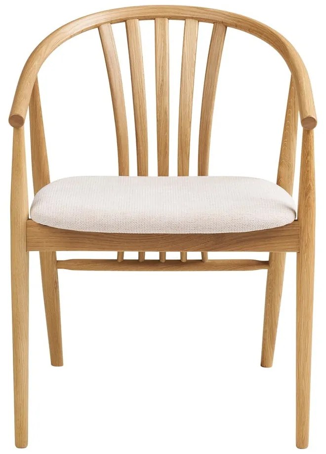 Krzesło z podłokietnikami z litego drewna dębowego w naturalnym kolorze Agustin – House Nordic