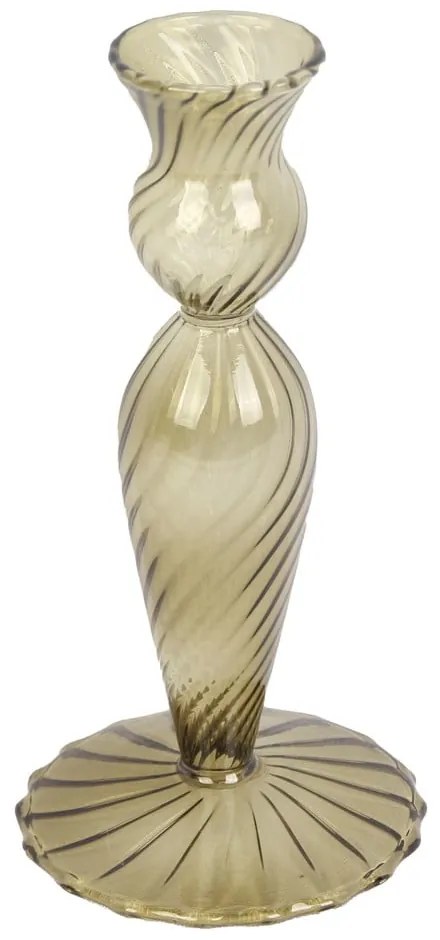 Zielony szklany świecznik PT LIVING Swirl, wys. 17 cm