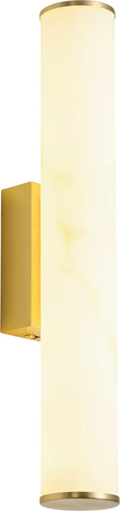 Lampa ścienna Japandi mosiądz i alabaster z 3-stopniową ściemnialną diodą LED - Josephine