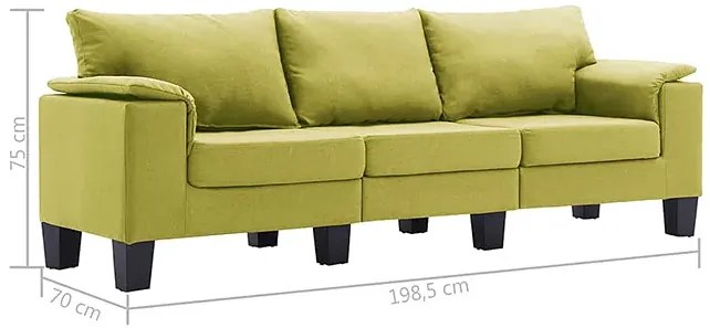 Trzyosobowa ekskluzywna zielona sofa - Ezof 3Q