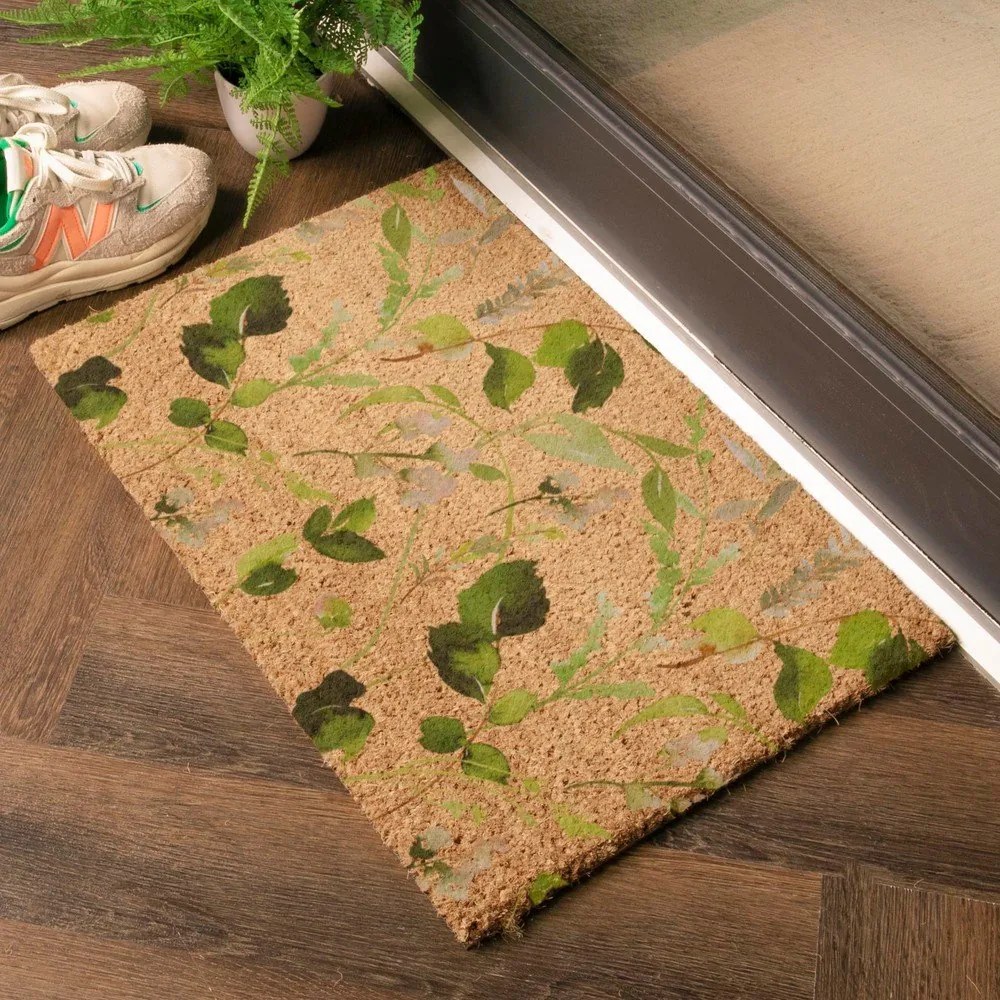 Wycieraczka z włókna kokosowego 40x60 cm Watercolour Leaves – Artsy Doormats