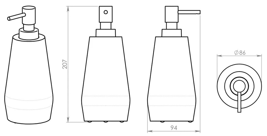 Stojący dozownik mydła GEDY GM8002 Gemini, biały
