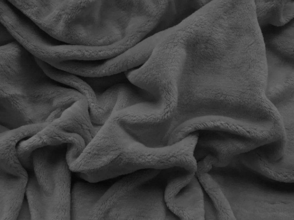 PrzytulneMieszkanie.pl Prześcieradło z mikropluszu SOFT 200x220 cm ciemnoszare