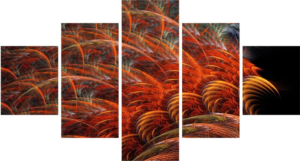 Obraz - Abstrakcyjna imitacja piór (125x70 cm)