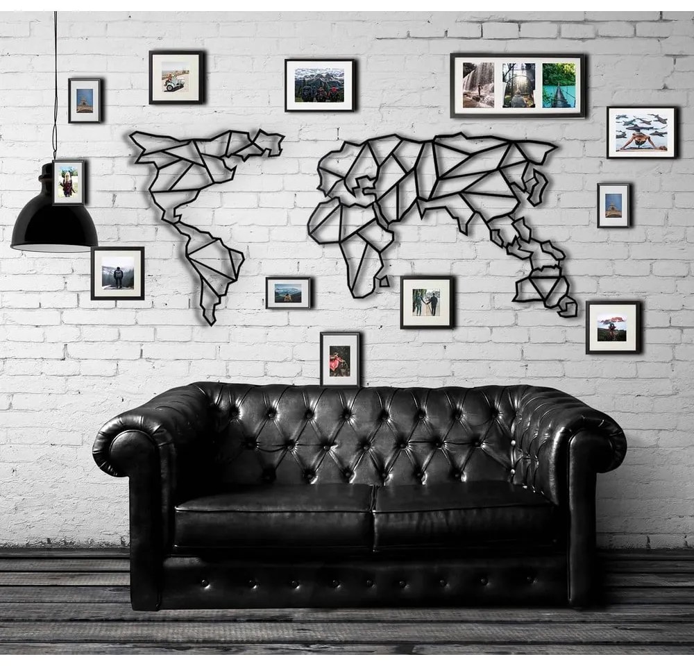 Metalowa dekoracja ścienna Map, 60x130 cm
