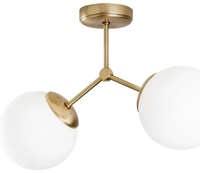 Biała lampa sufitowa z detalami w kolorze złota Opviq lights Damar