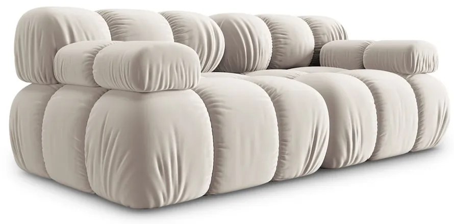 Beżowa aksamitna sofa modułowa 188 cm Bellis – Micadoni