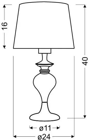 Srebrna lampa stołowa z dekoracyjną stalową podstawą - 4x V164 F8-P10
