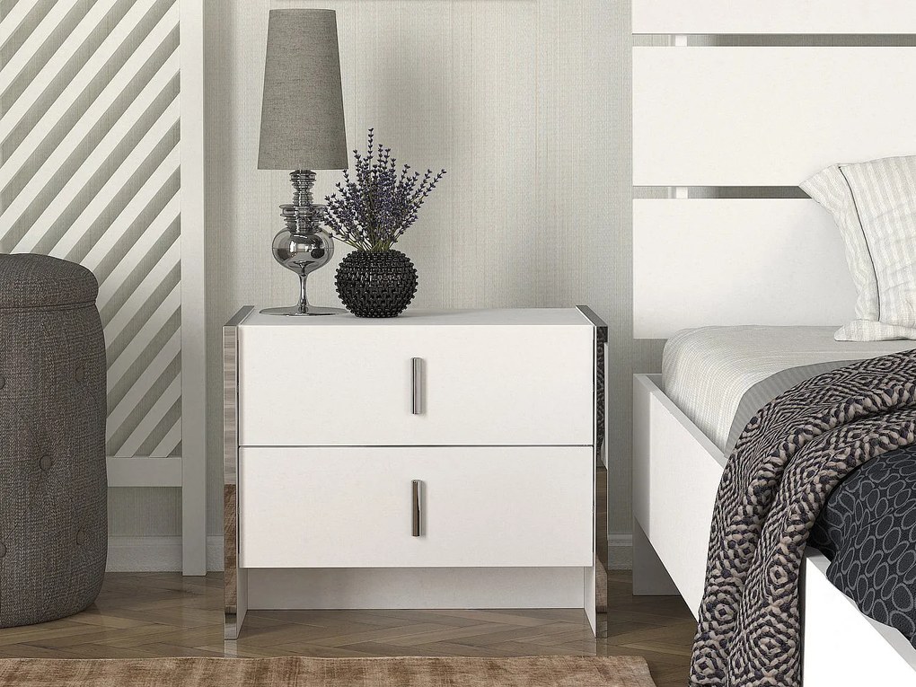 Zestaw 2 szafek nocnych z 2 szufladami - Biały - CADEBA