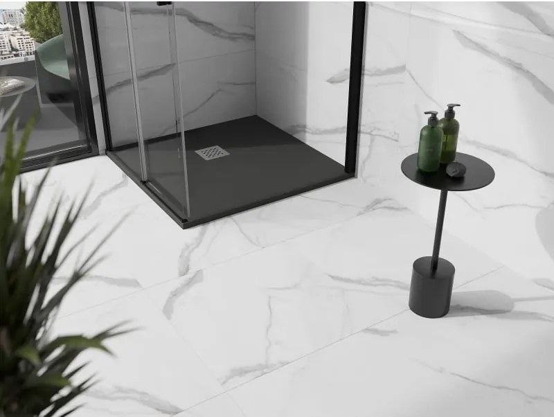 Mexen Stone+ brodzik kompozytowy kwadratowy 70 x 70 cm, antracyt - 44717070