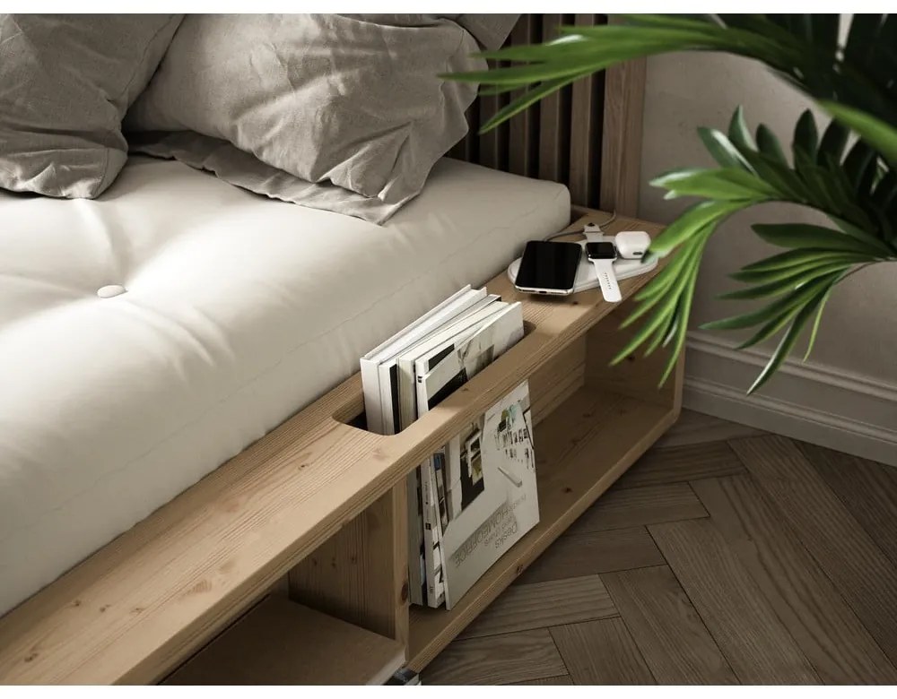 Łóżko dwuosobowe z drewna sosnowego ze stelażem 180x200 cm Ziggy – Karup Design