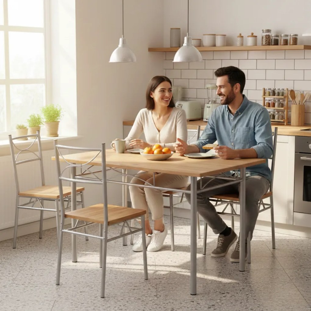 Casaria Zestaw jadalniany PAUL, 5 części, naturalny brąz