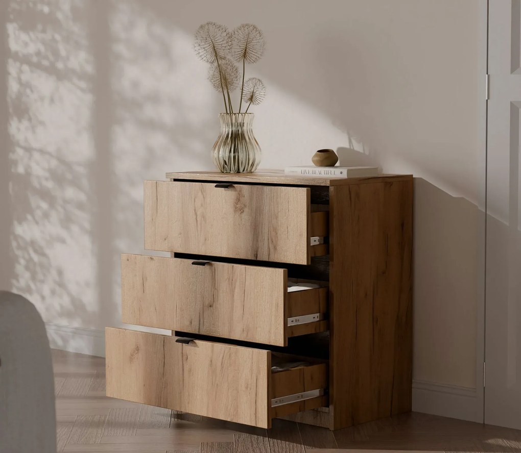 Komoda na ubrania z szufladami dąb craft M7-D78