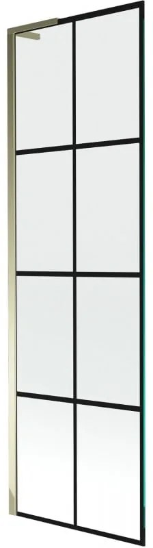 Mexen Next L parawan nawannowy 1-skrzydłowy 60 x 150 cm, czarny wzór, złoty - 895-060-000-03-77-50