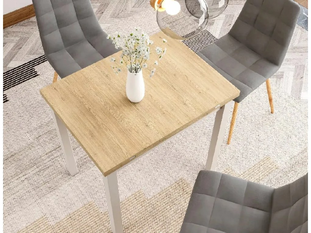 Stół jadalniany rozkładany FLIP 80(160)X80 cm, dąb Cremona Torro/kaszmir