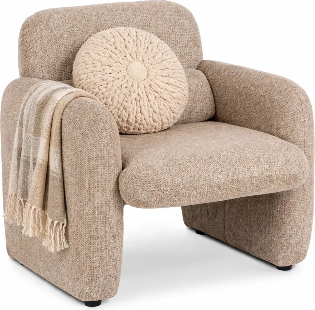 Ciemnobeżowy fotel wypoczynkowy do pokoju N3-R82